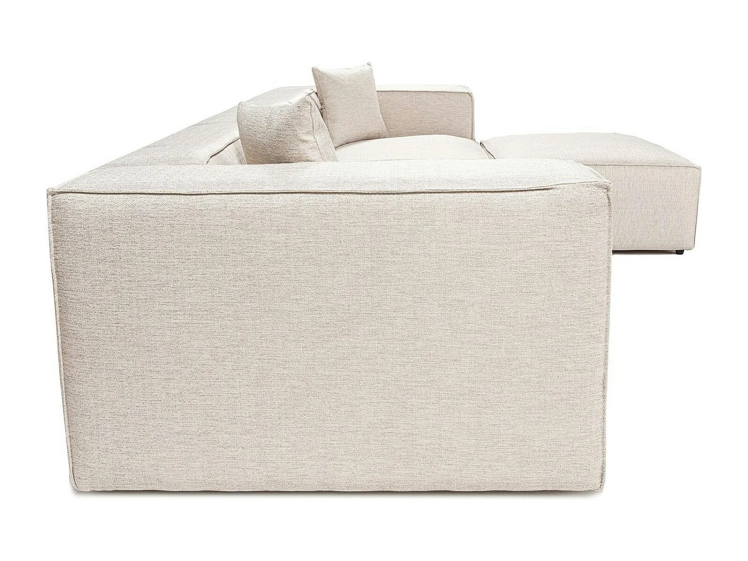 Canapé d'angle modulable écru - tissu lin OSTUNI