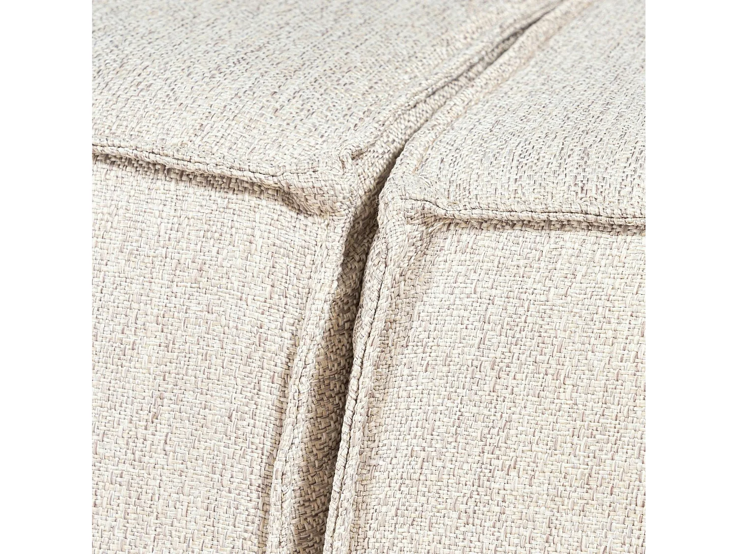 Canapé d'angle modulable écru - tissu lin OSTUNI