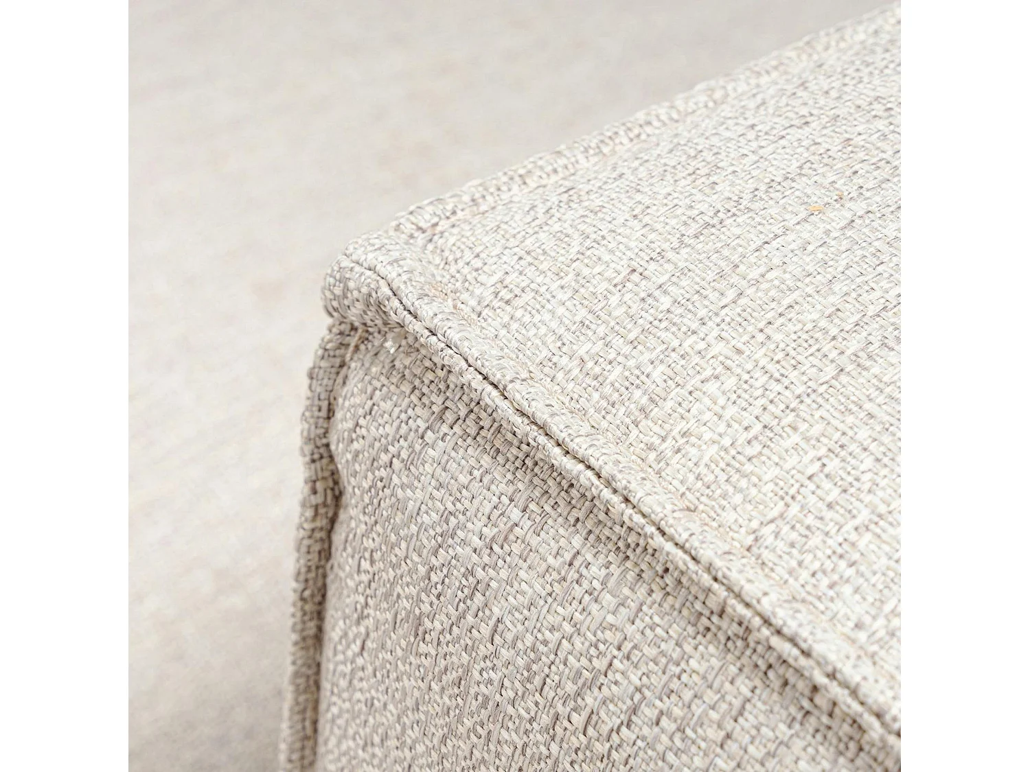 Canapé d'angle modulable écru - tissu lin OSTUNI