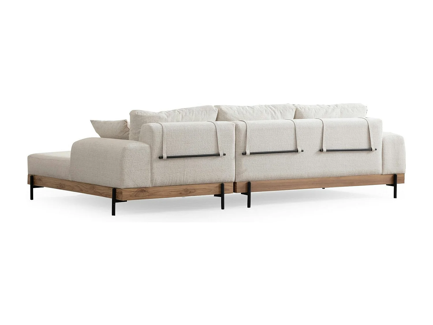 Canapé d'angle blanc - accoudoirs larges, côté droit TROPEA