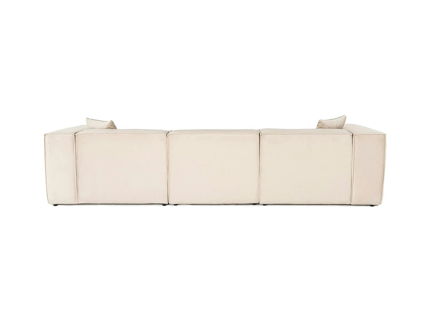 Canapé d'angle modulable beige, tissu lin OSTUNI