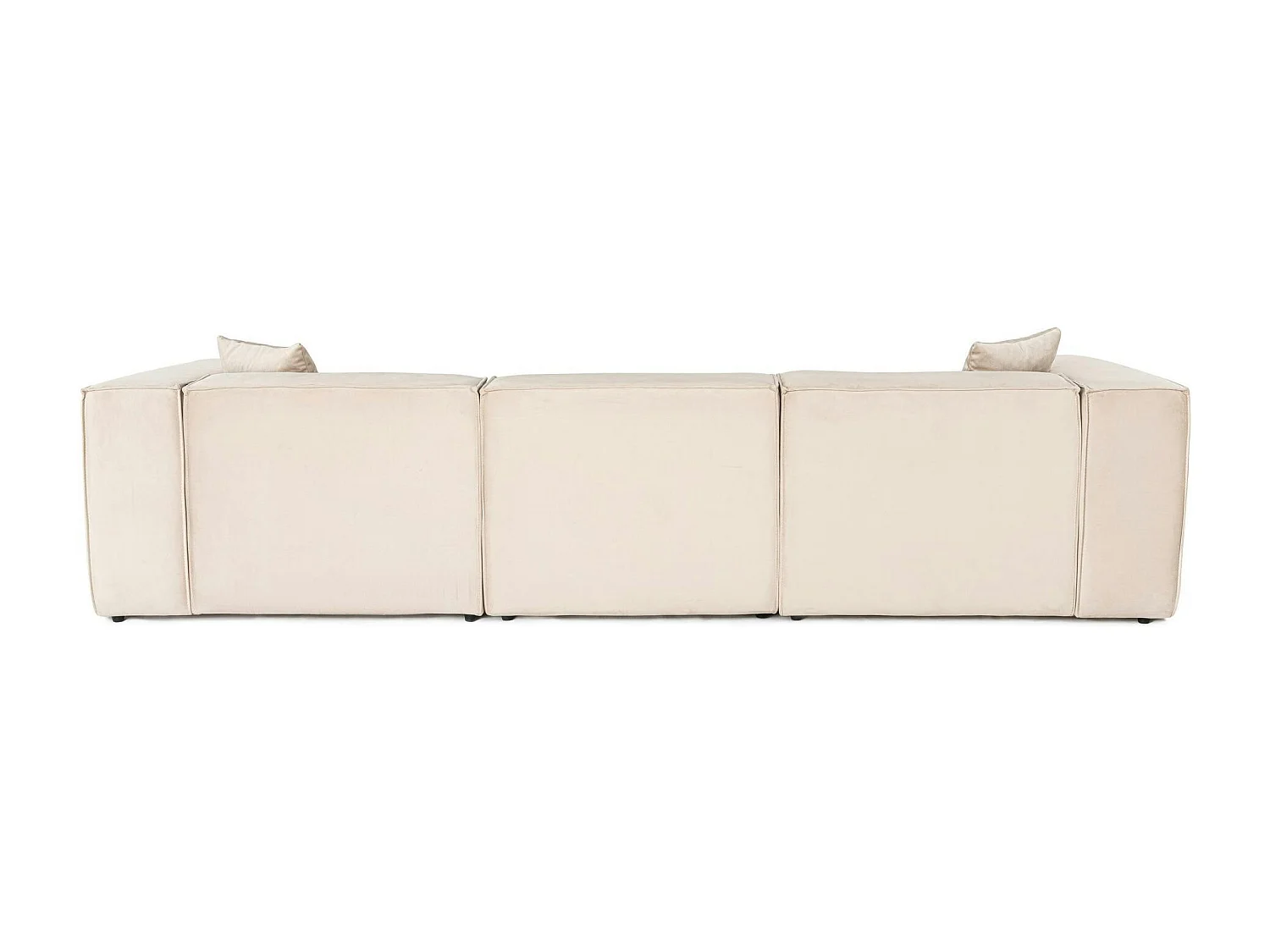 Canapé d'angle modulable beige, tissu lin OSTUNI