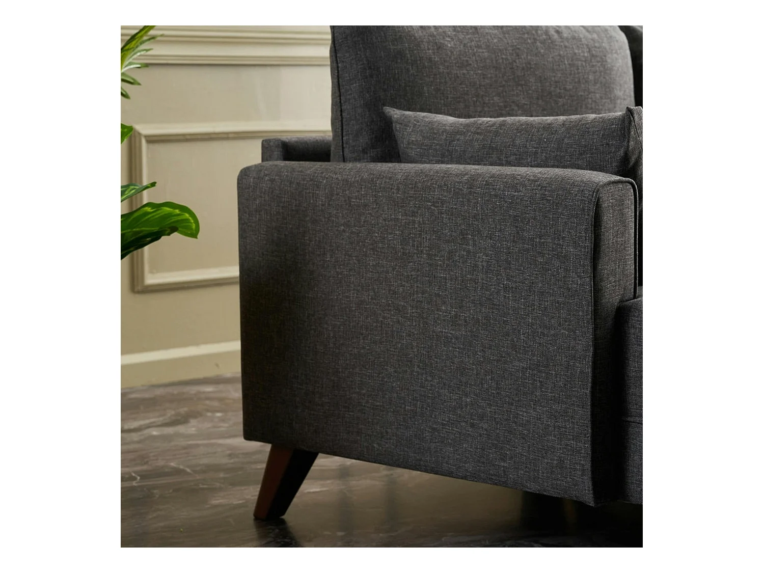 Canapé d'angle anthracite - 275 cm, côté gauche SPLIT