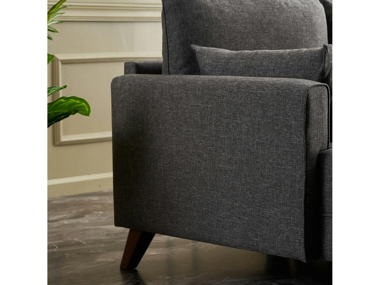 Canapé d'angle anthracite - 275 cm, côté gauche SPLIT