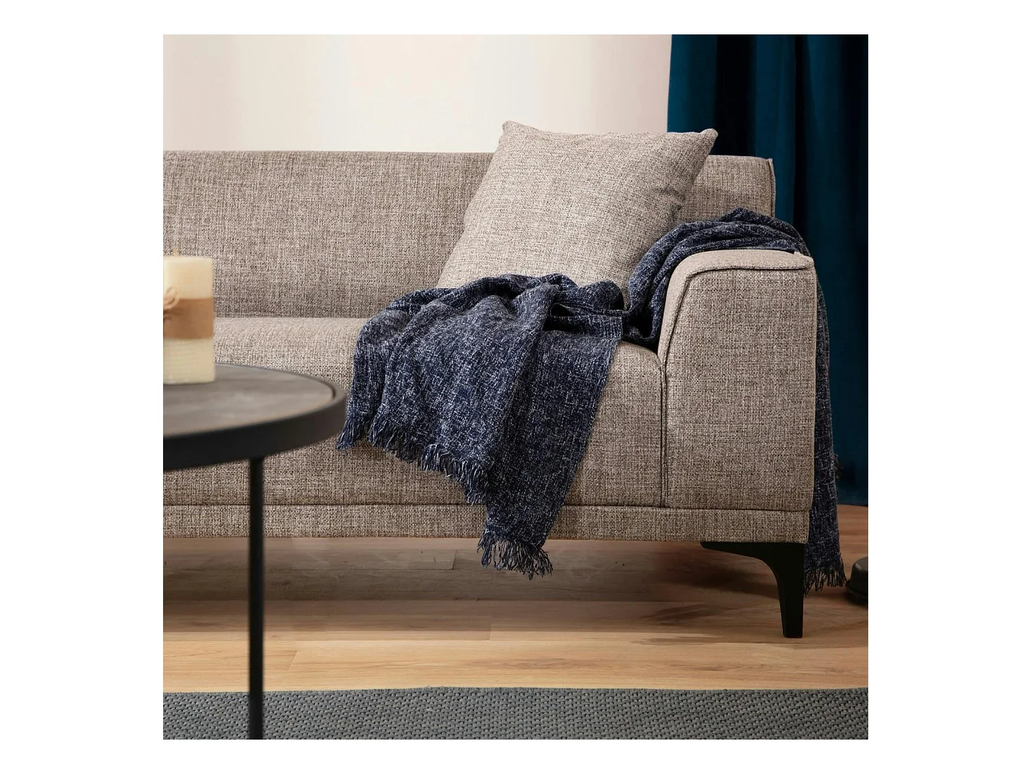 Canapé 2 places brun taupe - accoudoirs larges ORSAY