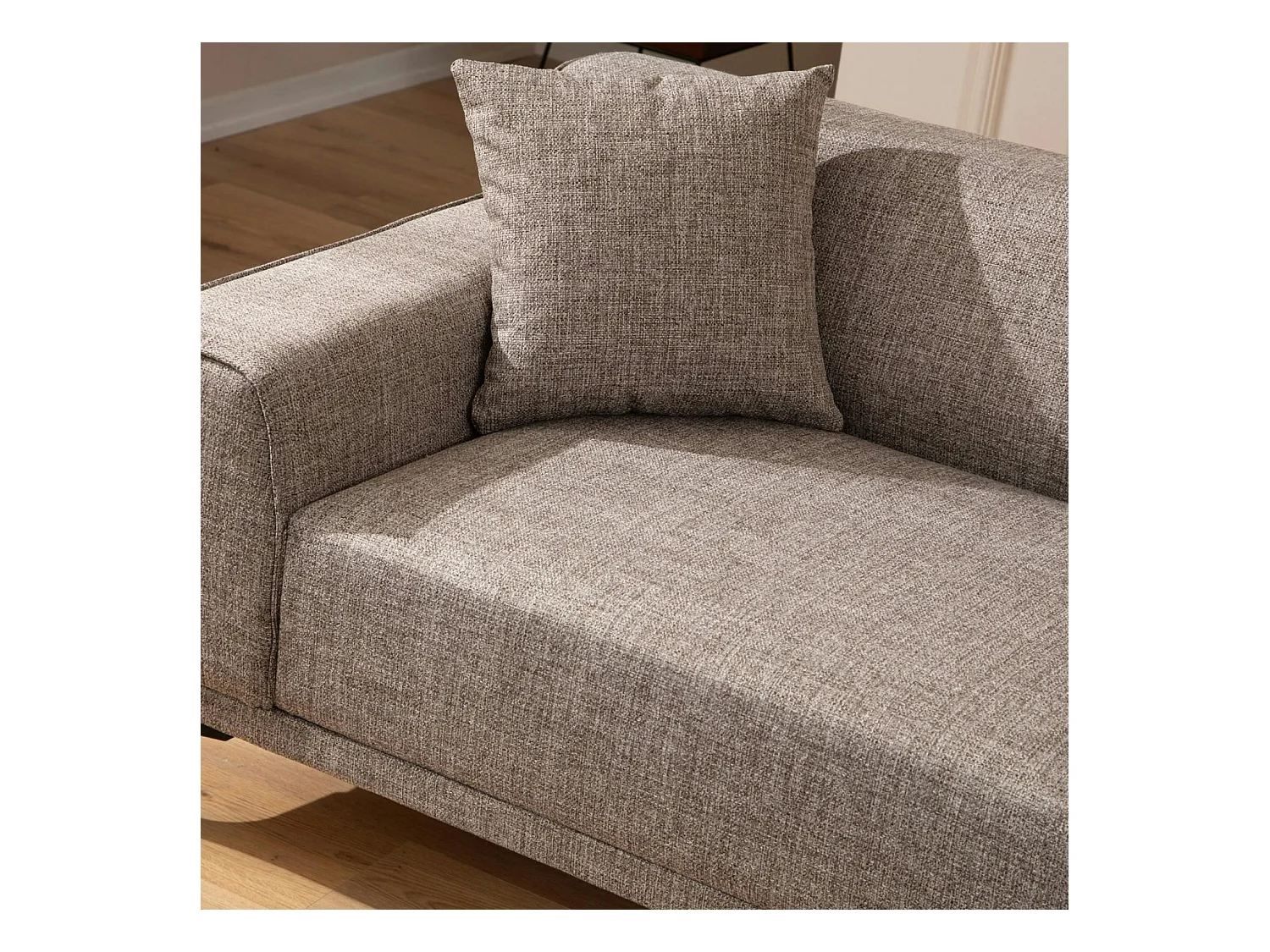 Canapé 2 places brun taupe - accoudoirs larges ORSAY