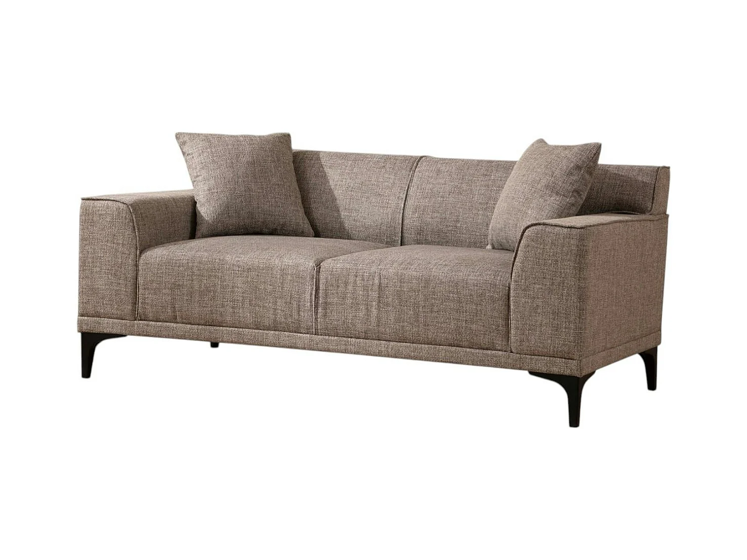 Canapé 2 places brun taupe - accoudoirs larges ORSAY