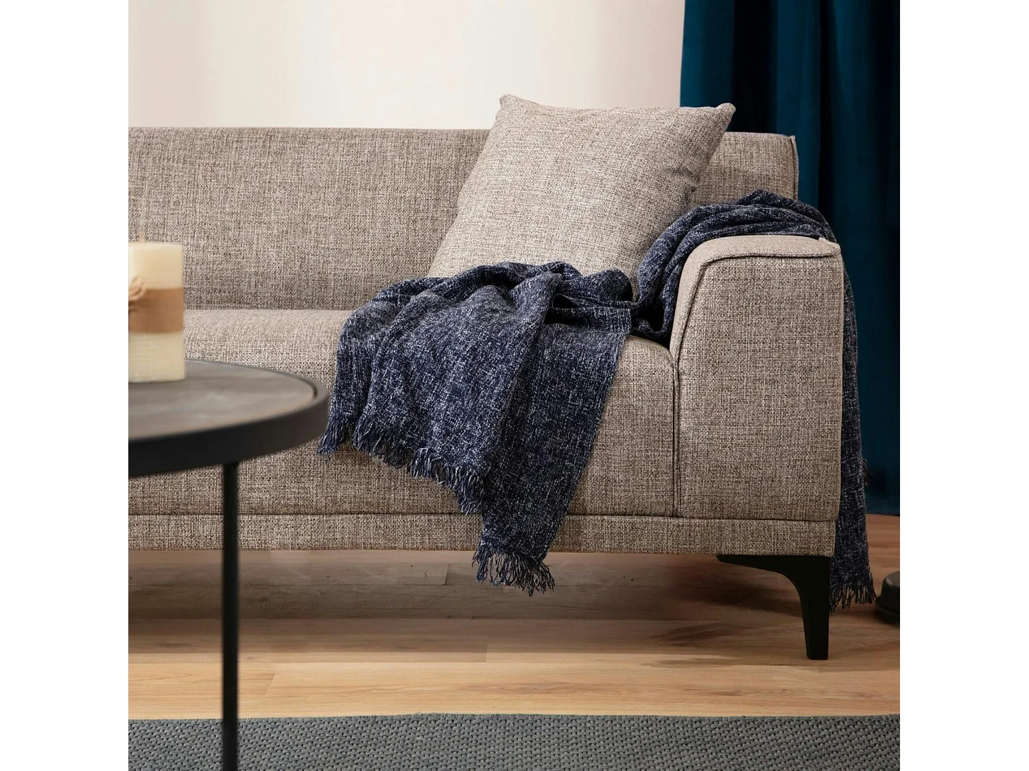 Canapé 2 places brun taupe - accoudoirs larges ORSAY