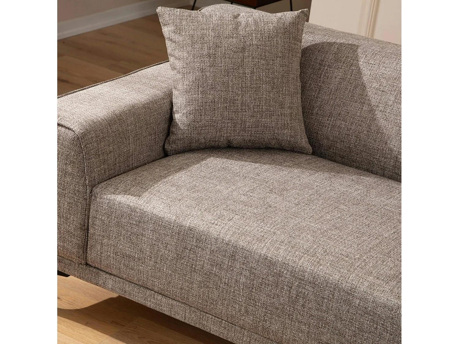 Canapé 2 places brun taupe - accoudoirs larges ORSAY