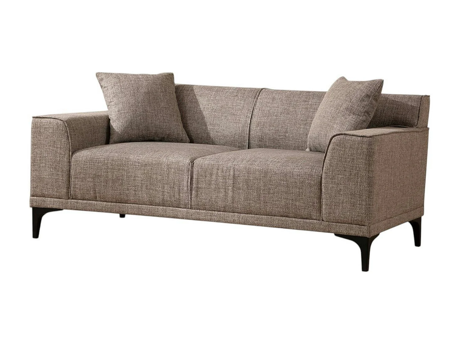 Canapé 2 places brun taupe - accoudoirs larges ORSAY