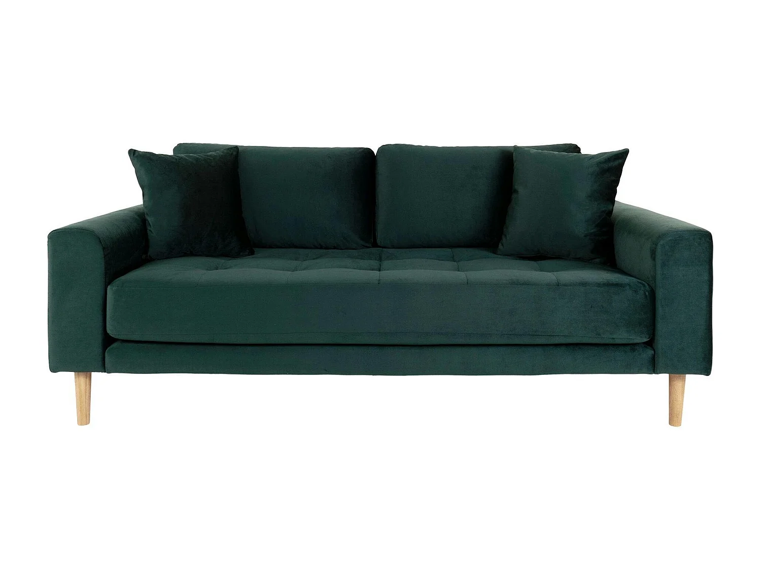 Canapé 2 places 1/2 vert foncé - velours, AMSTERDAM