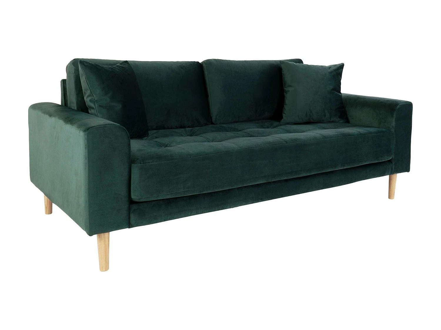 Canapé 2 places 1/2 vert foncé - velours, AMSTERDAM