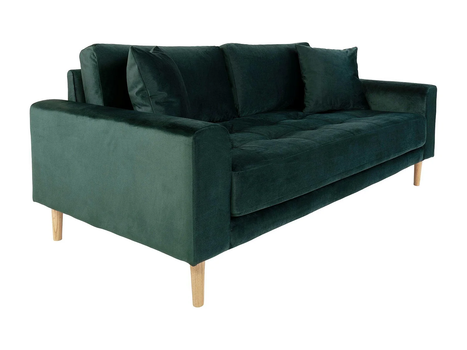Canapé 2 places 1/2 vert foncé - velours, AMSTERDAM