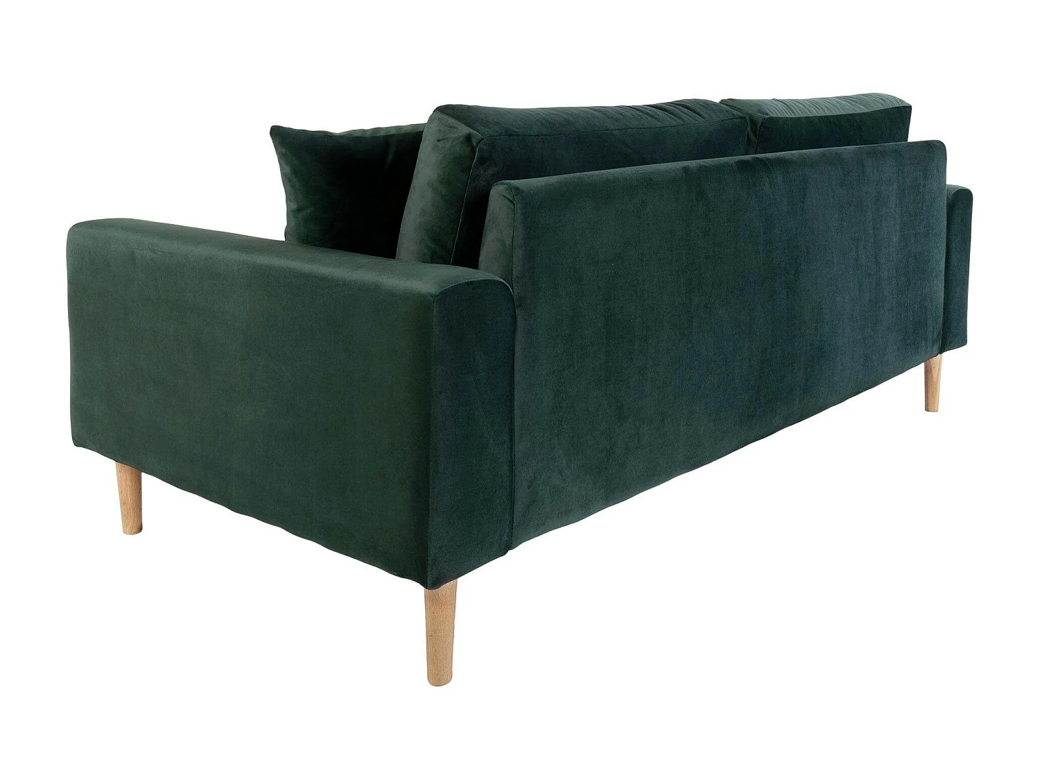 Canapé 2 places 1/2 vert foncé - velours, AMSTERDAM