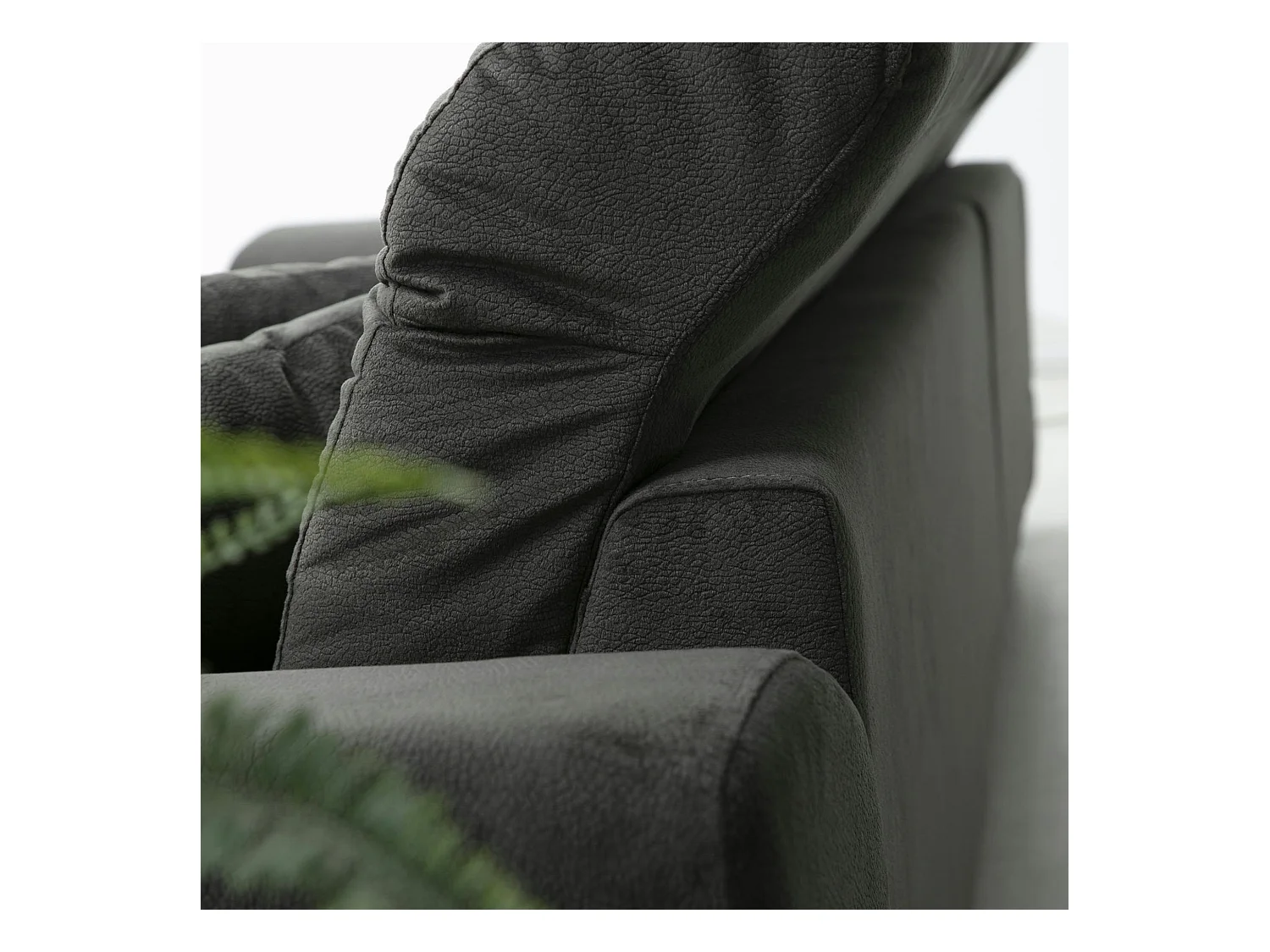 Canapé d'angle anthracite - dossier inclinable, côté droit MILO