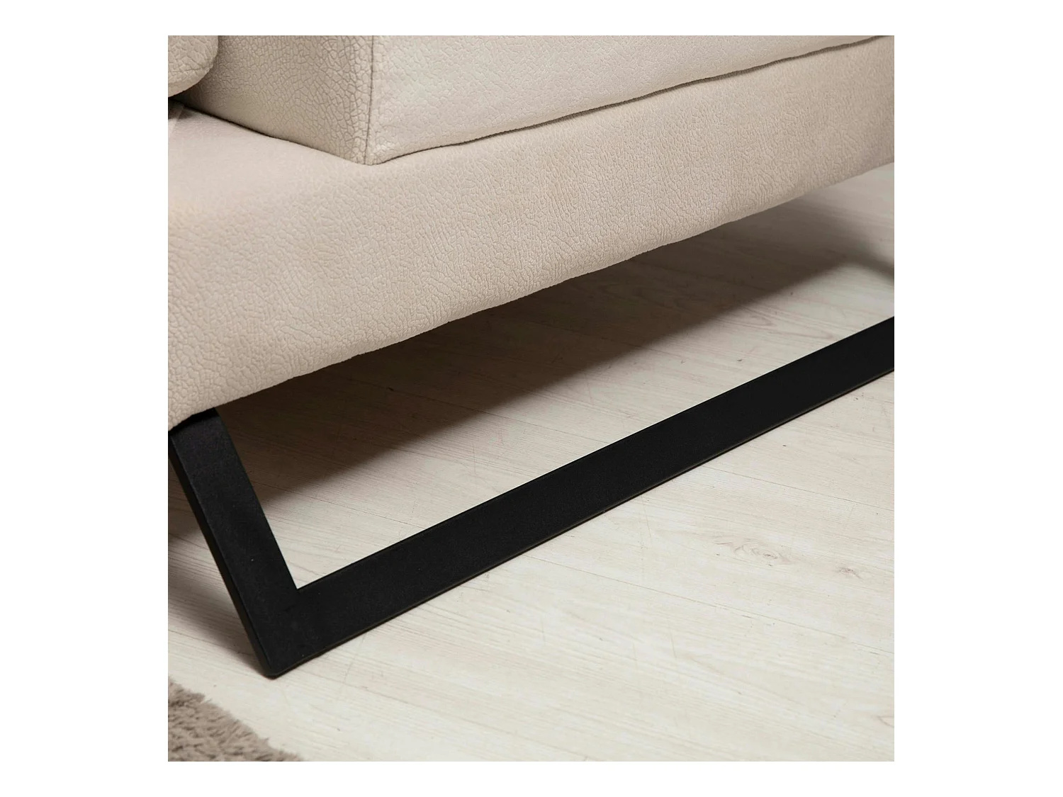 Canapé d'angle écru - dossier inclinable, côté droit MILO