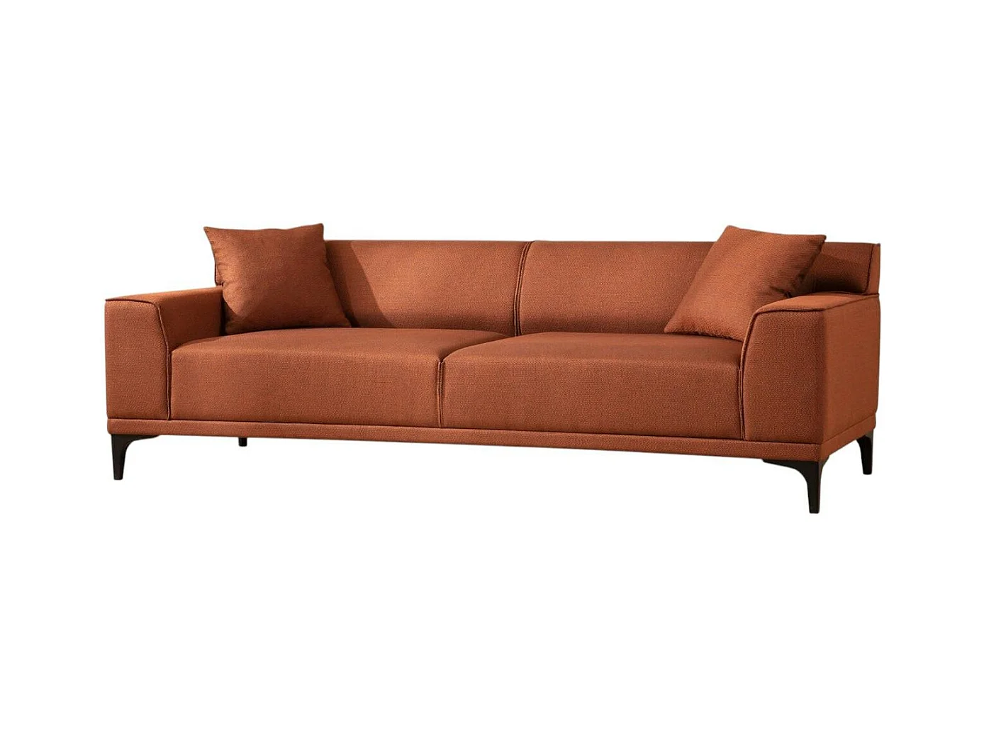 Canapé 3 places rouille - accoudoirs larges ORSAY
