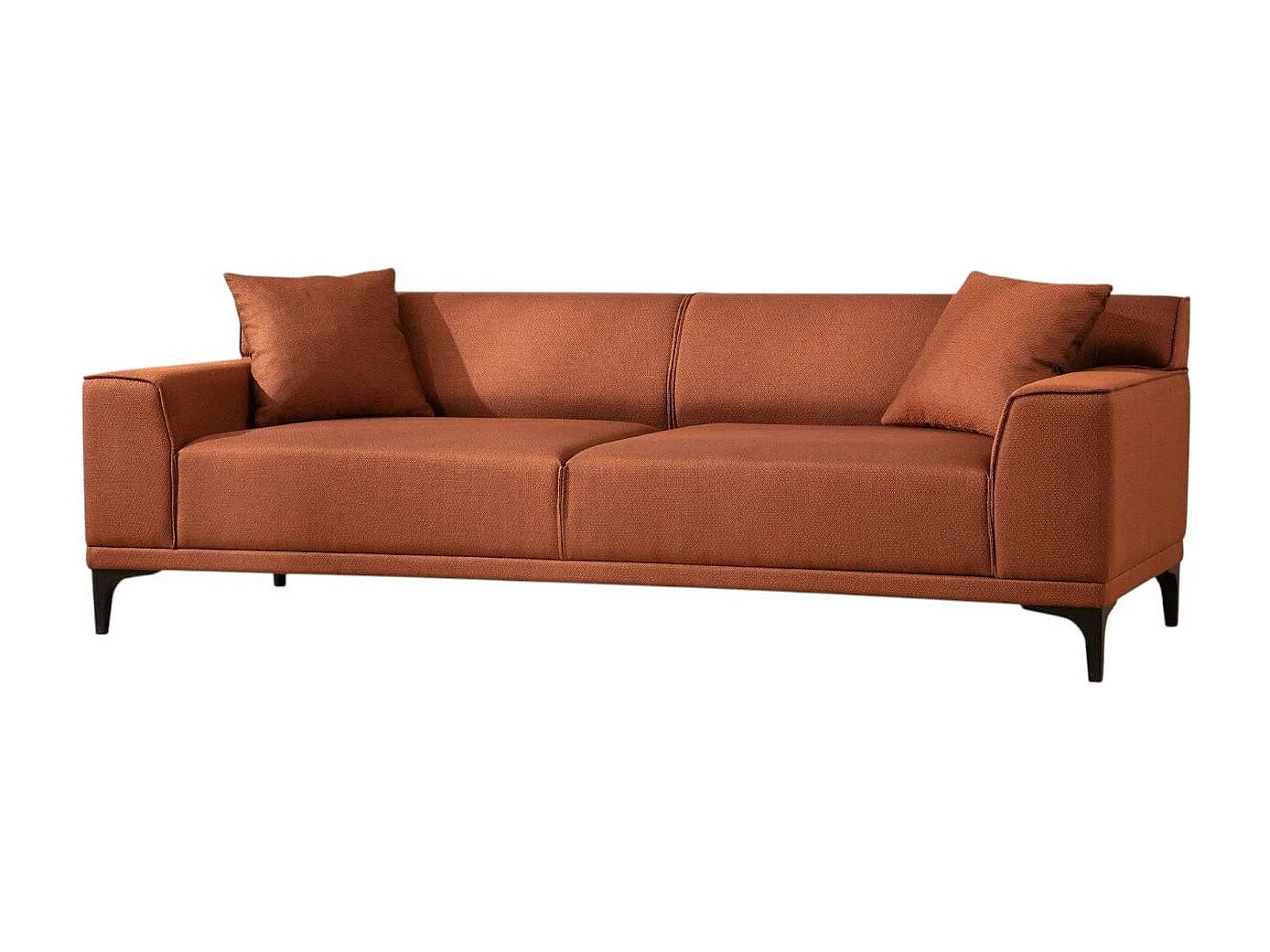 Canapé 3 places rouille - accoudoirs larges ORSAY