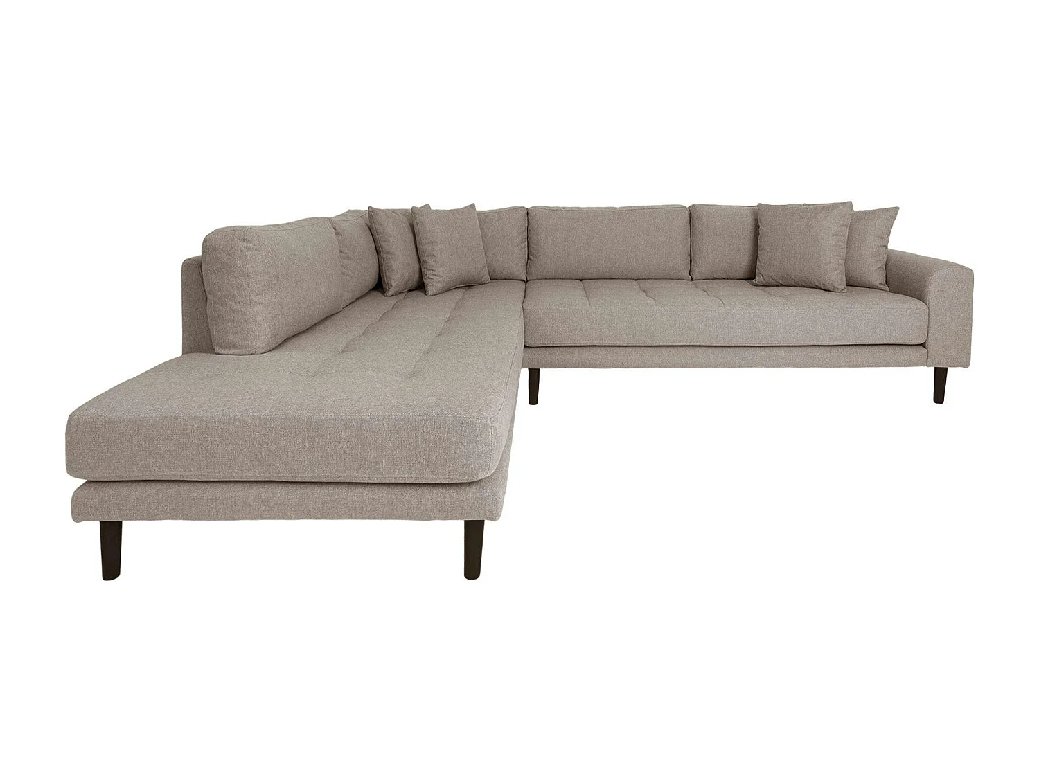 Canapé d'angle gris minéral - côté gauche, 257 cm AMSTERDAM