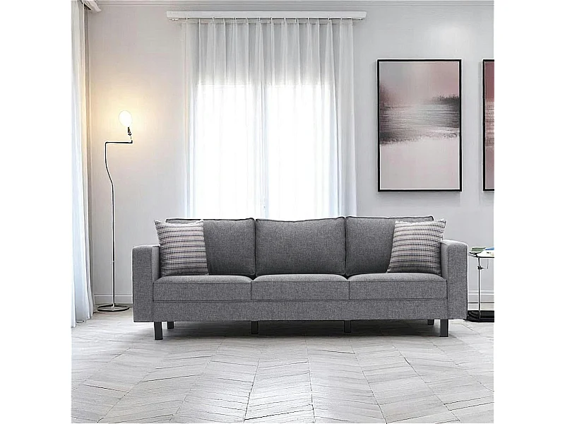 Canapé 3 places gris - pieds droits CORTONA
