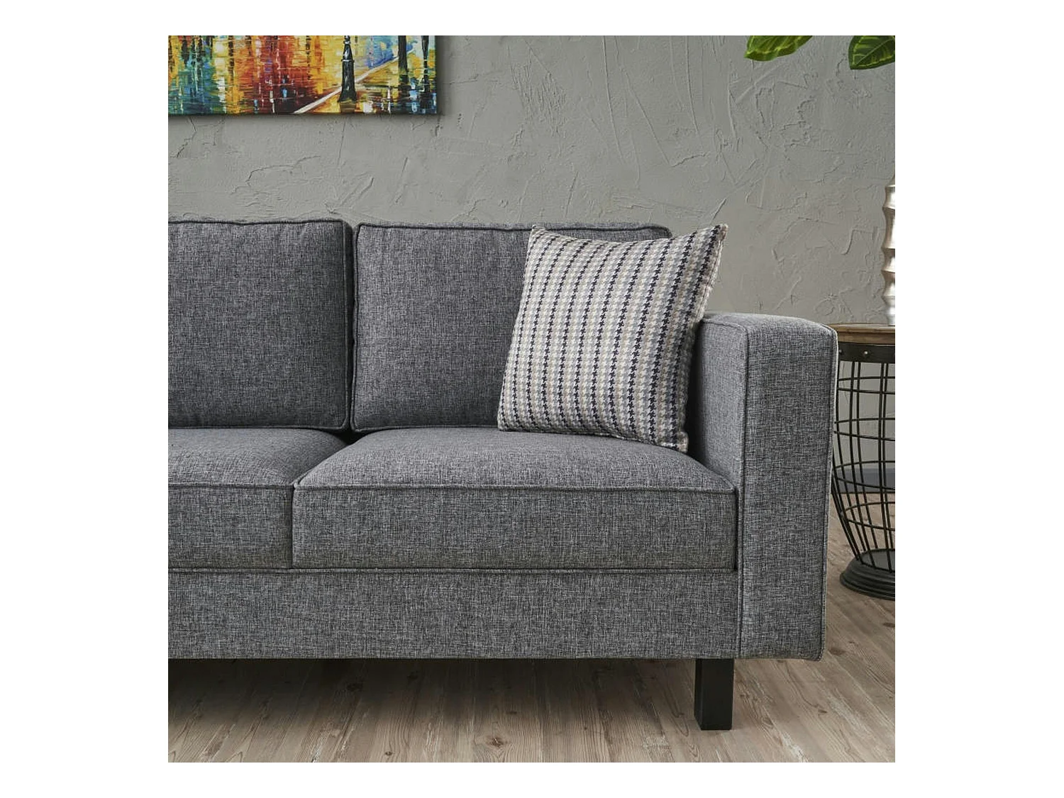 Canapé 3 places gris - pieds droits CORTONA