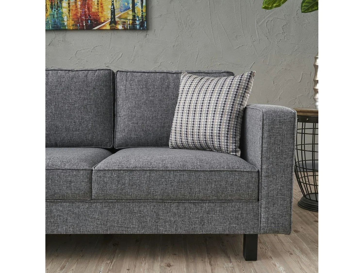 Canapé 3 places gris - pieds droits CORTONA