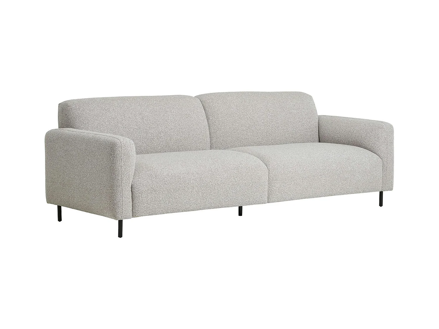 Canapé 3 places gris clair en tissu bouclette BERLIN