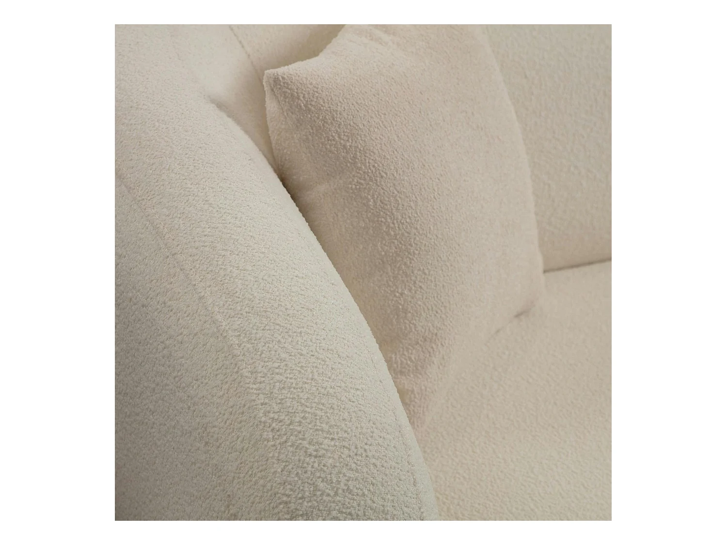 Canapé 3 places crème - bouclette, forme courbe LUCCA