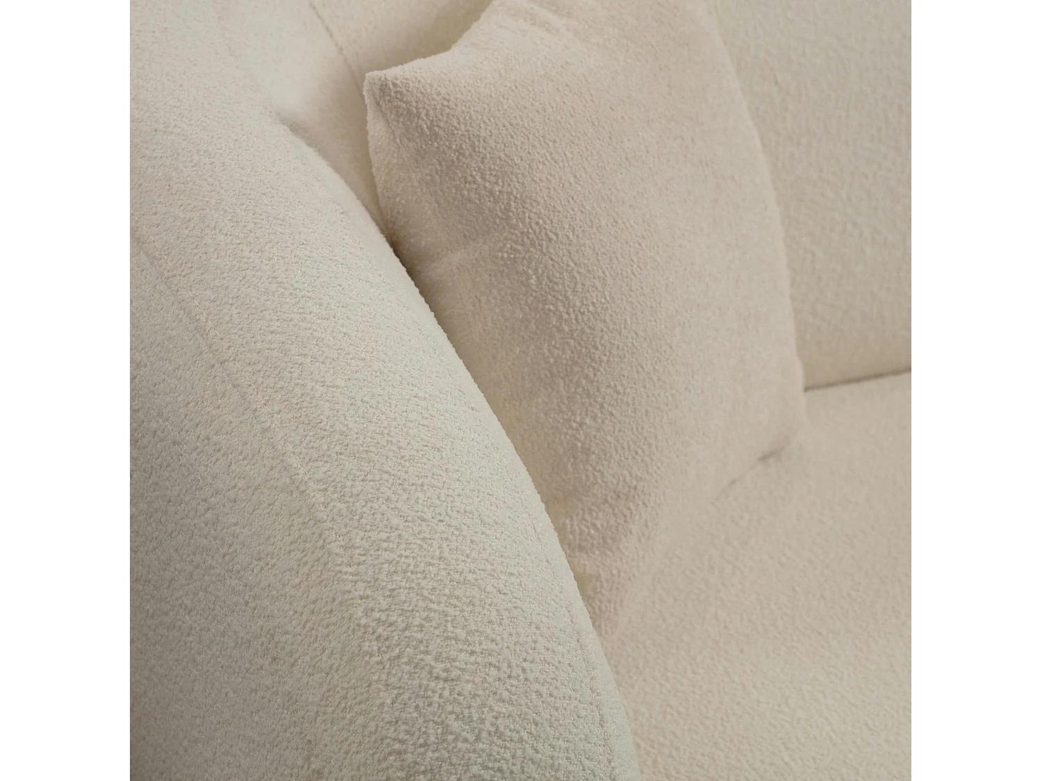 Canapé 3 places crème - bouclette, forme courbe LUCCA