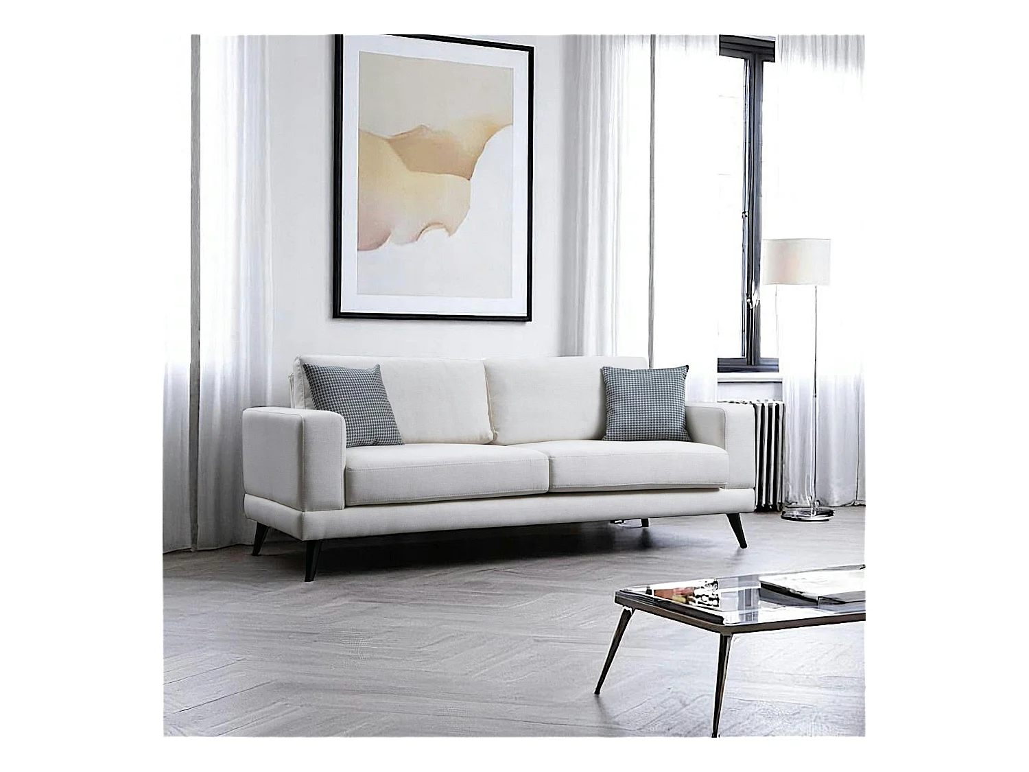 Canapé 3 places beige crème - style contemporain VENCE