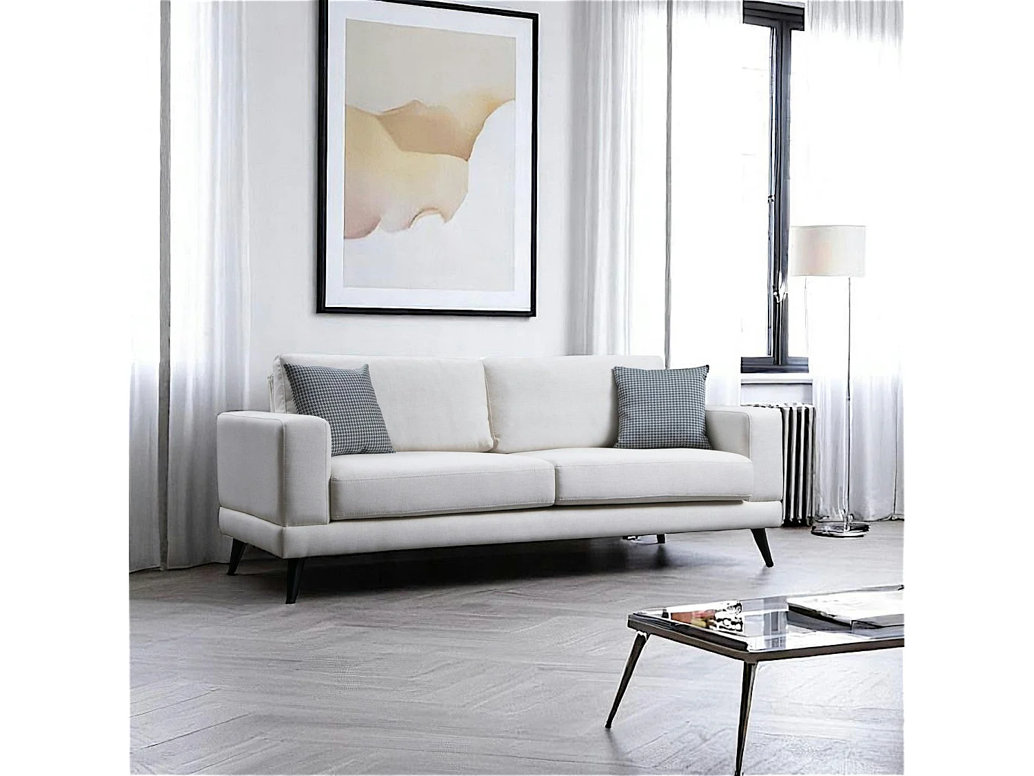 Canapé 3 places beige crème - style contemporain VENCE