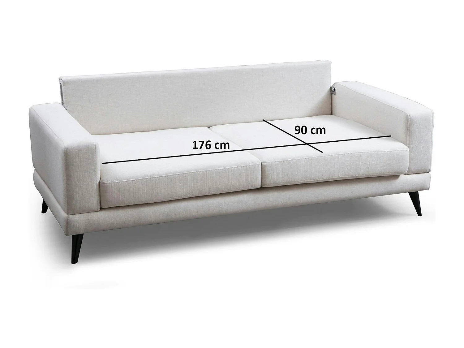 Canapé 3 places beige crème - style contemporain VENCE