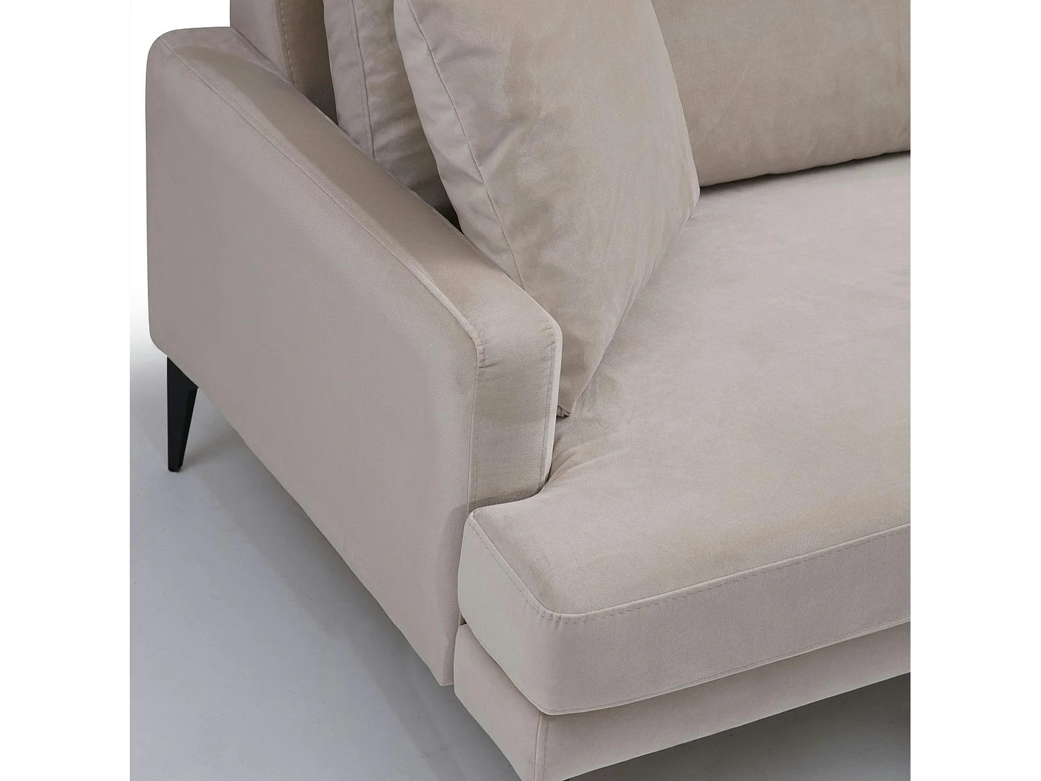 Canapé 3 places beige en velours SEATTLE