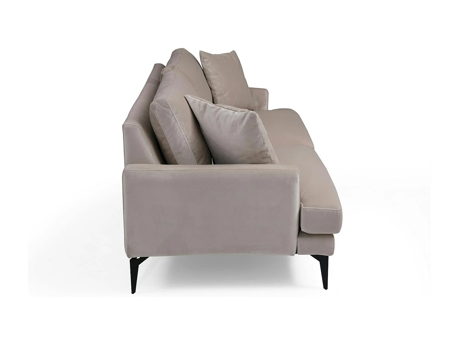 Canapé 3 places beige en velours SEATTLE