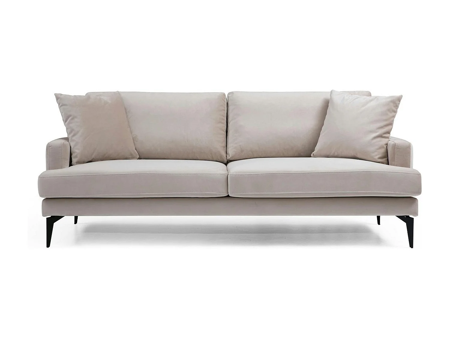 Canapé 3 places beige en velours SEATTLE