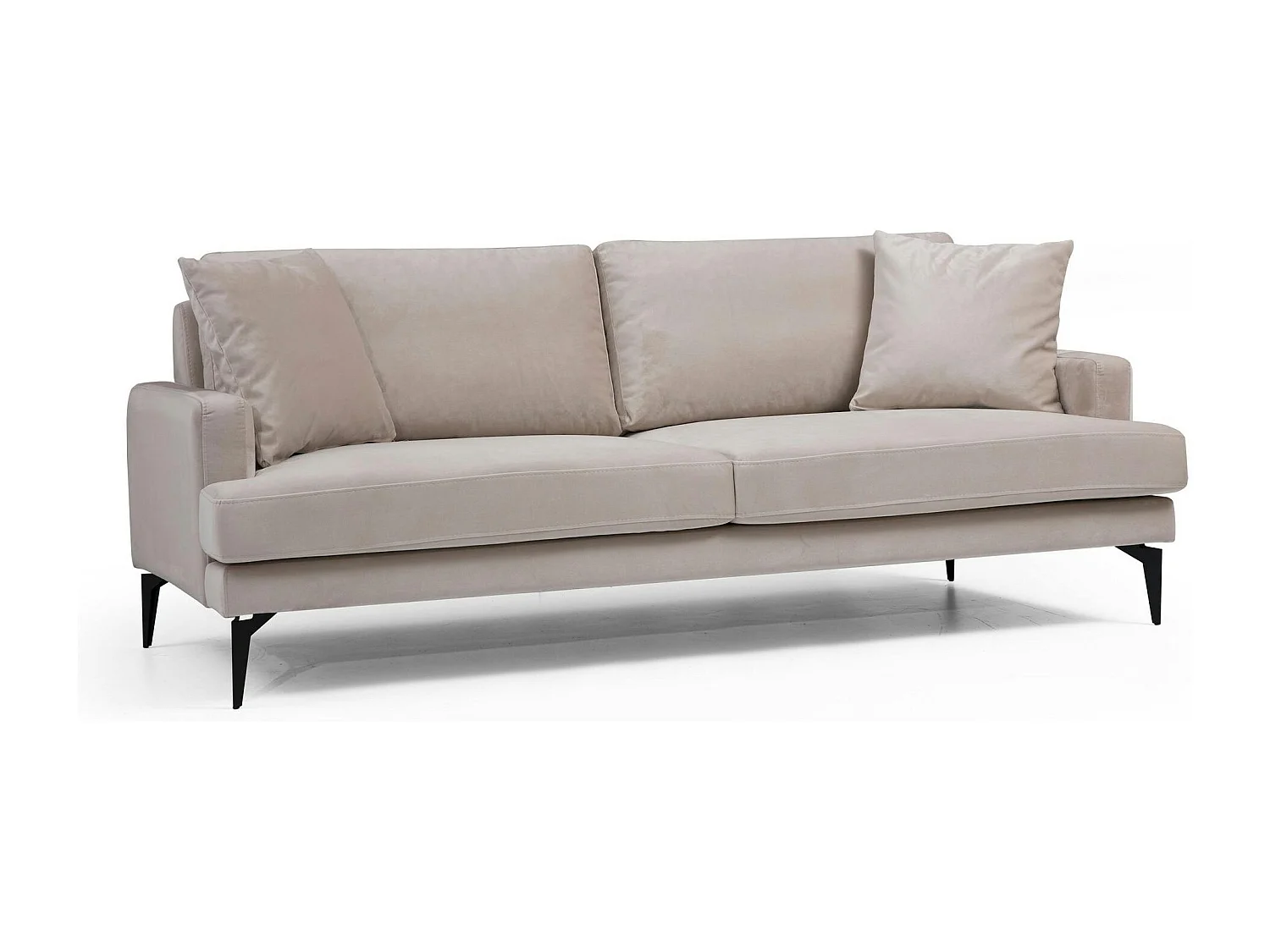 Canapé 3 places beige en velours SEATTLE