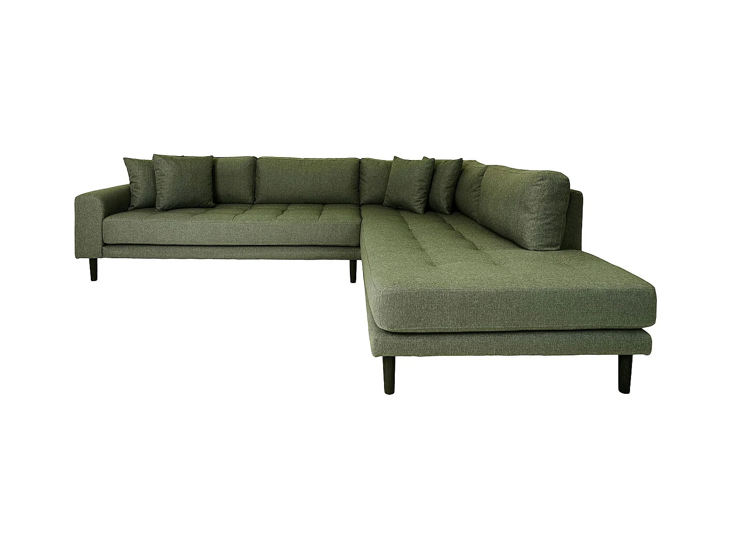 Canapé d'angle vert nature - côté droit, 257 cm AMSTERDAM