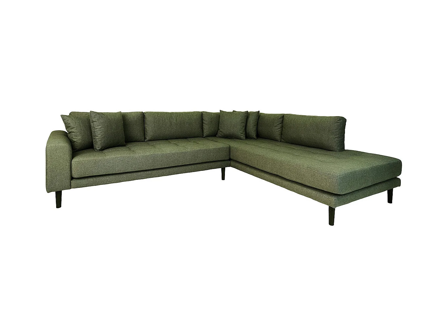 Canapé d'angle vert nature - côté droit, 257 cm AMSTERDAM