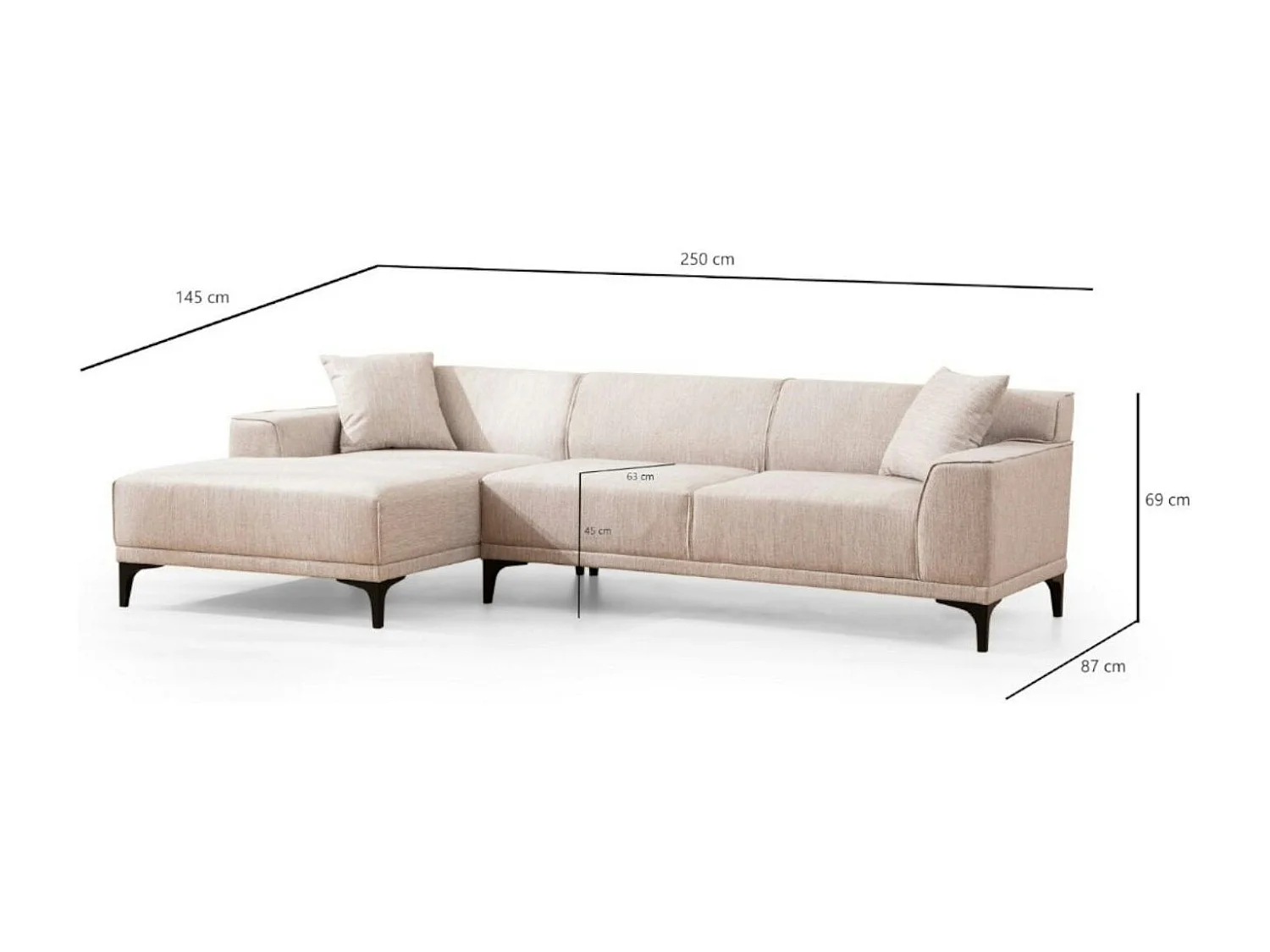 Canapé d'angle sable - côté gauche ORSAY