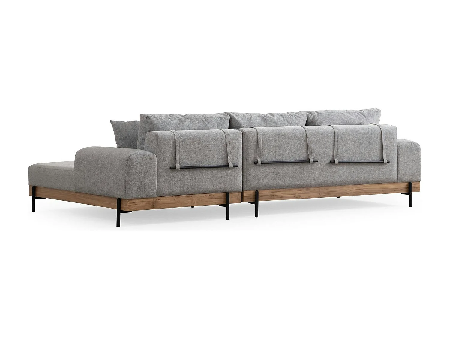 Canapé d'angle gris - accoudoirs larges, côté droit TROPEA