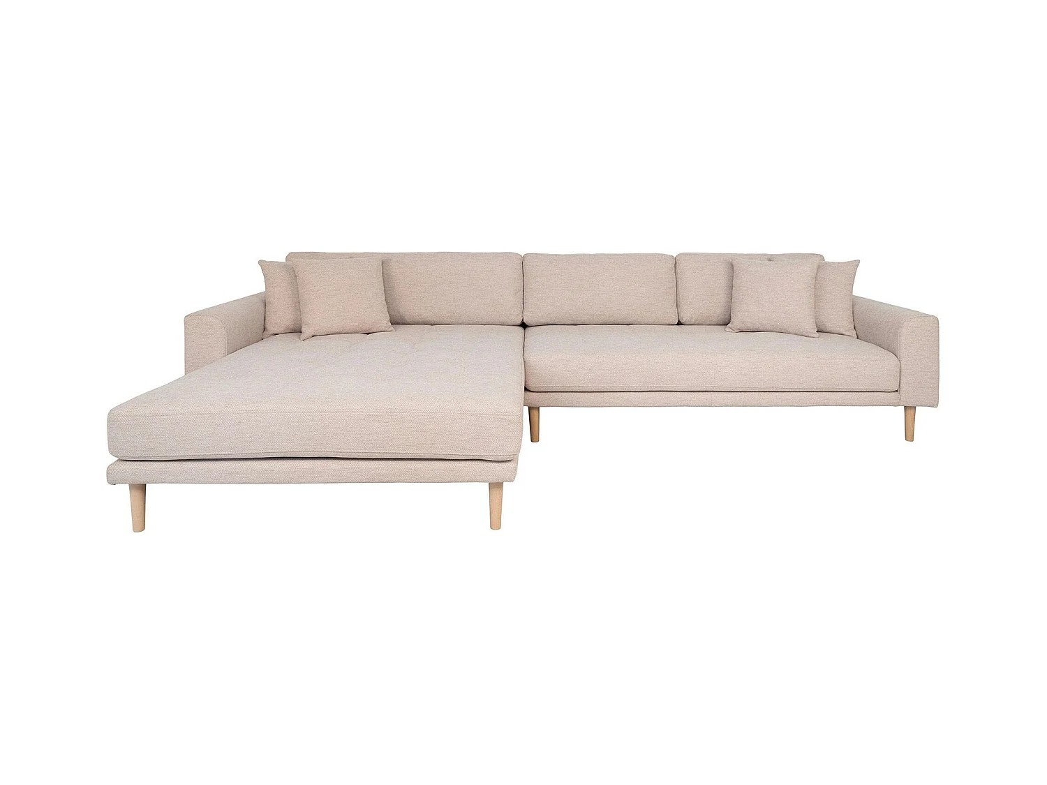 Canapé d'angle beige sable - côté gauche, 290 cm AMSTERDAM