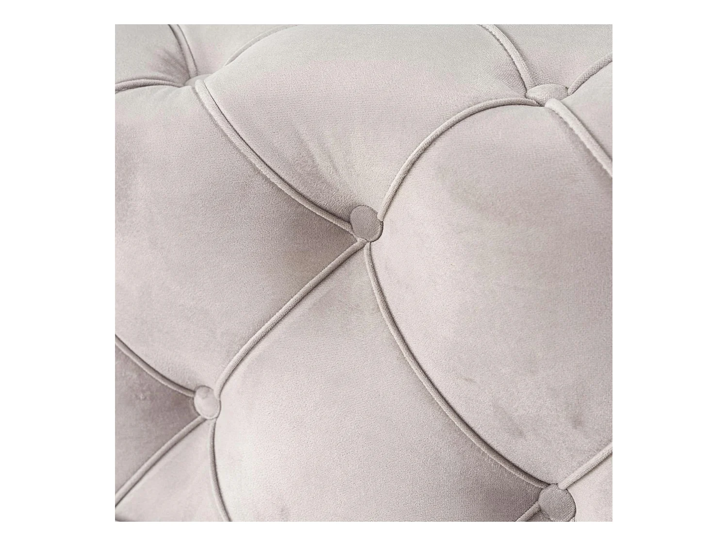 Grand canapé 4 places gris en velours capitonné DOVER