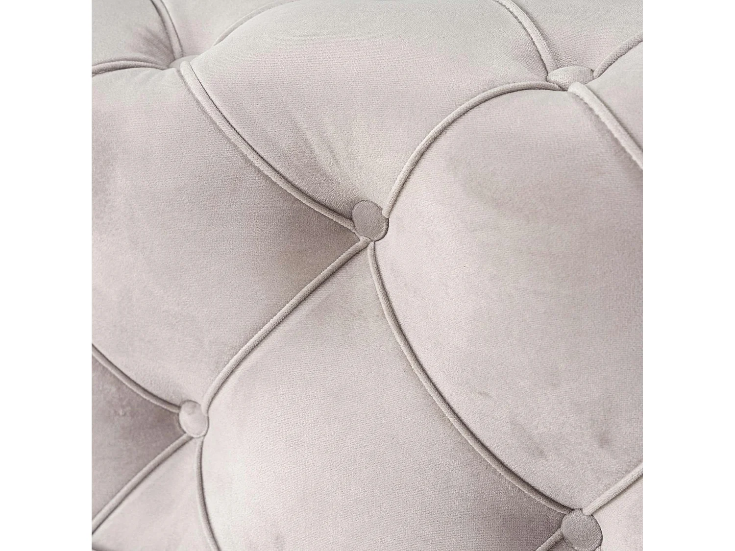 Grand canapé 4 places gris en velours capitonné DOVER