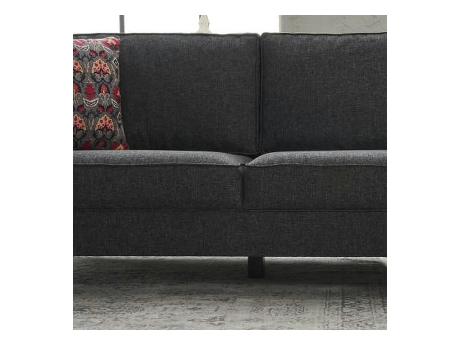 Canapé d’angle réversible anthracite - pieds droits CORTONA