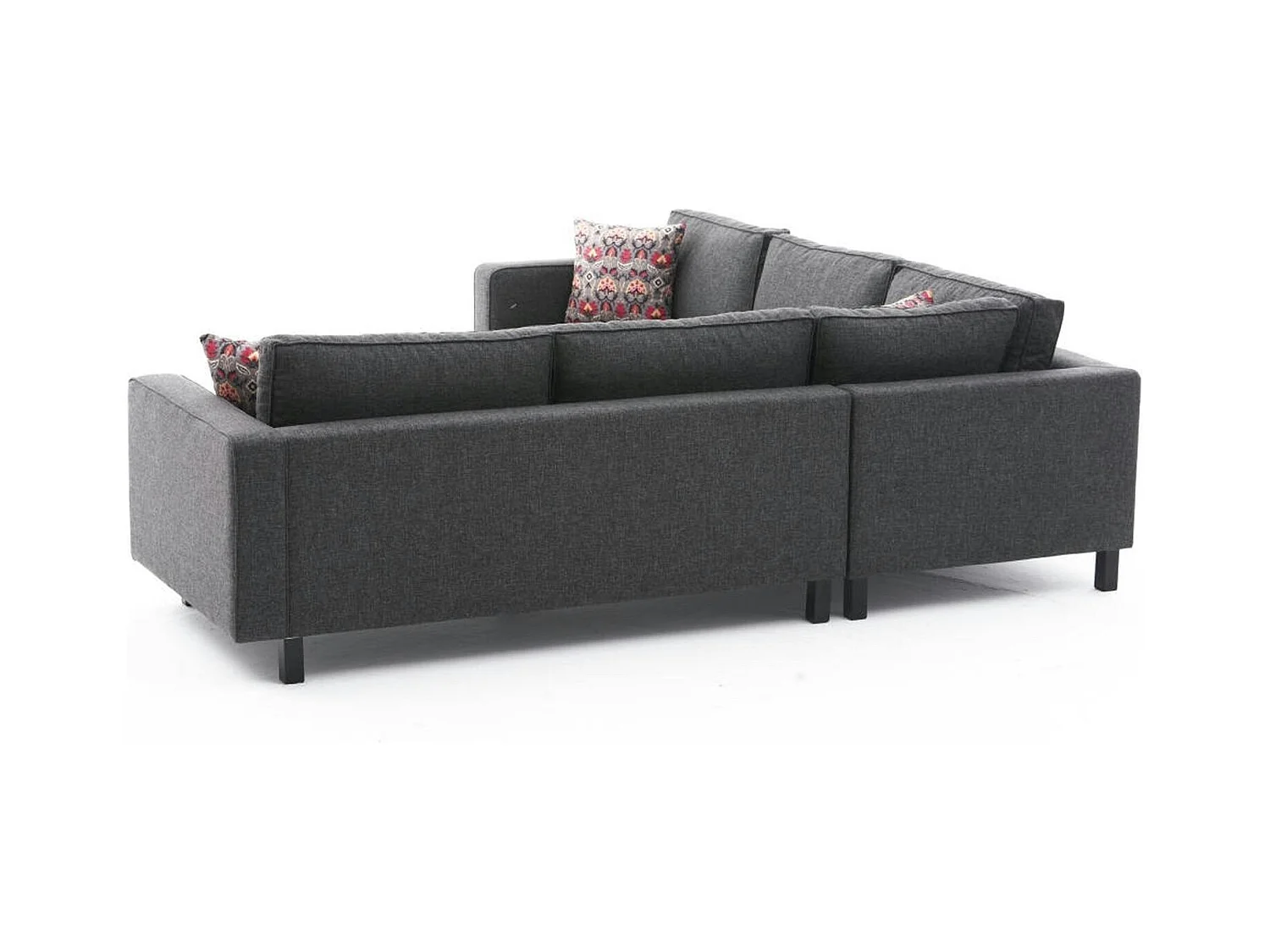 Canapé d’angle réversible anthracite - pieds droits CORTONA