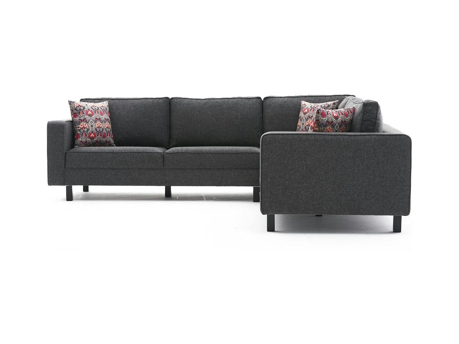 Canapé d’angle réversible anthracite - pieds droits CORTONA