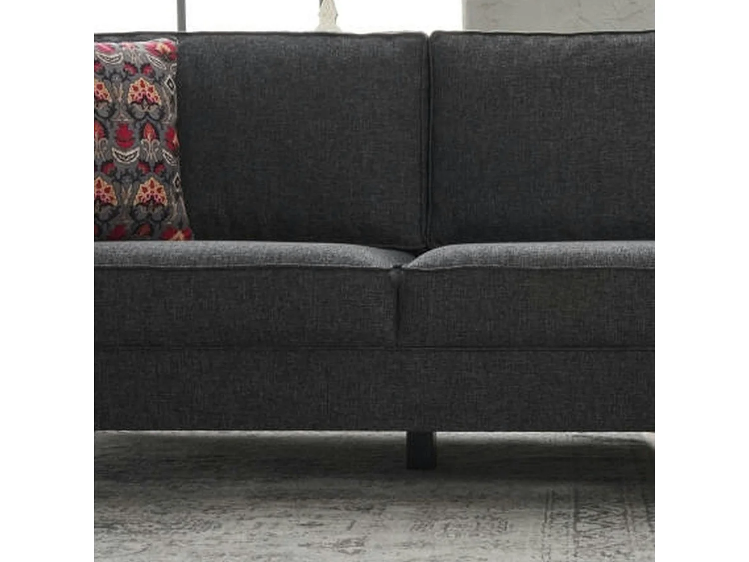 Canapé d’angle réversible anthracite - pieds droits CORTONA