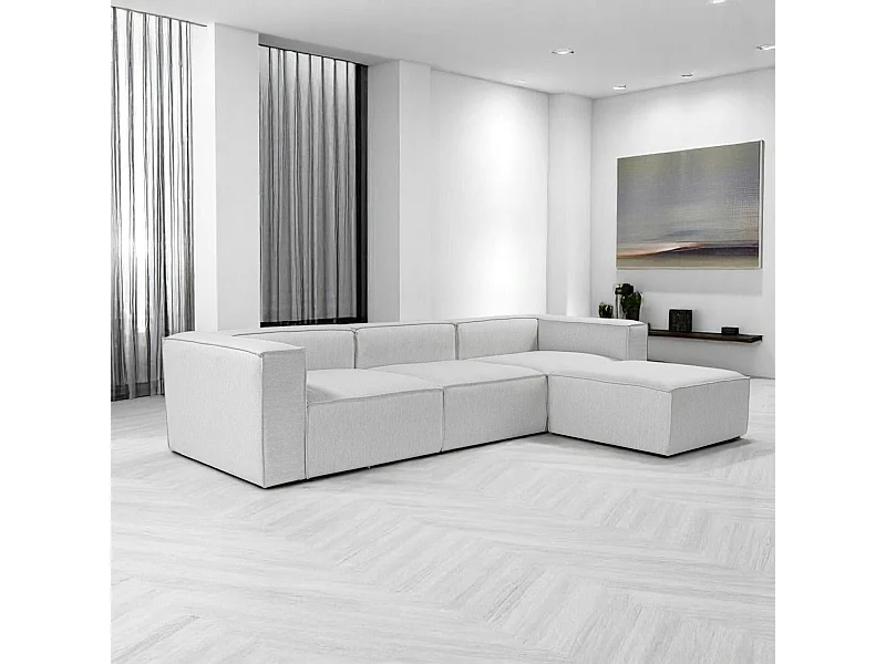 Canapé d'angle modulable gris - côté droit SPELLO