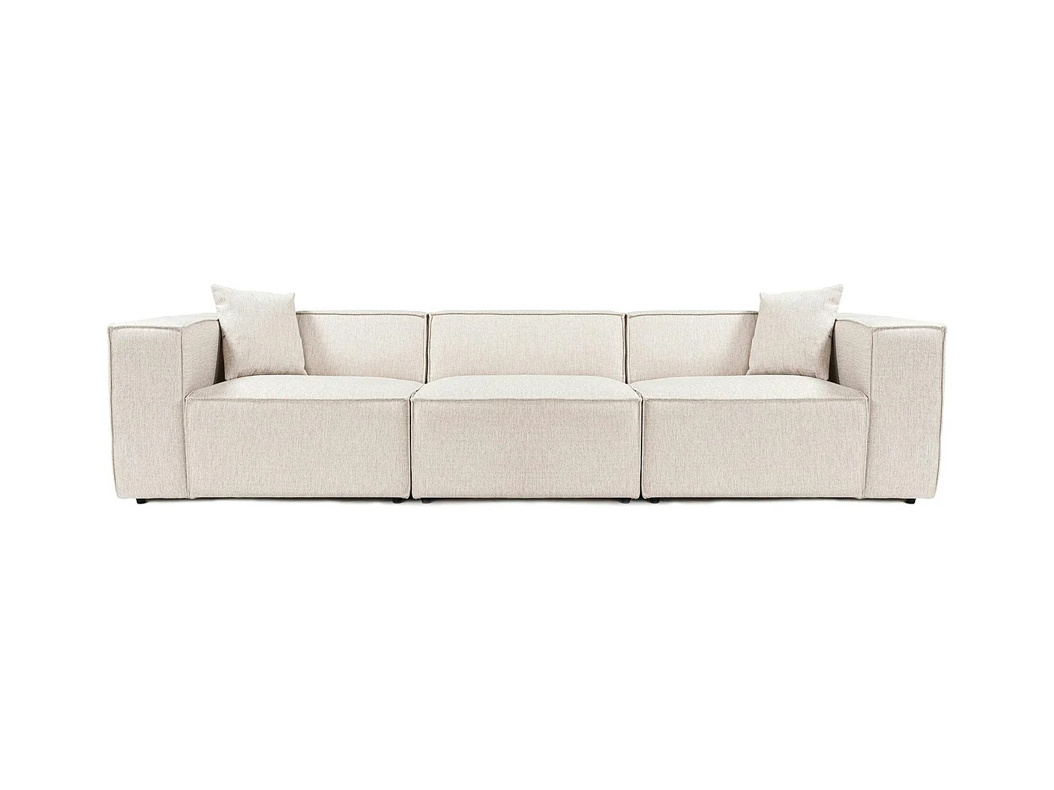 Canapé lin 4 places - écru, accoudoirs larges OSTUNI