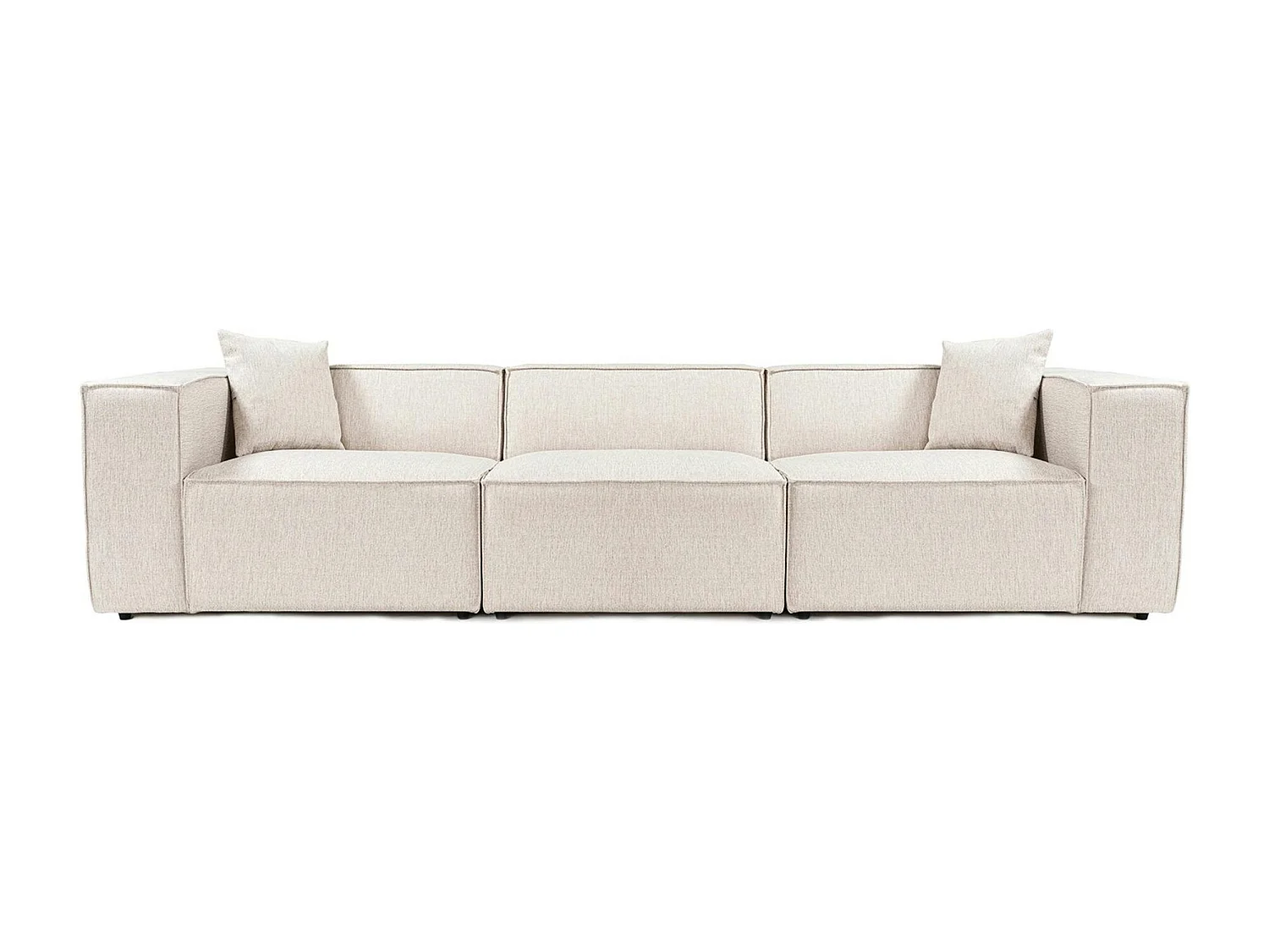Canapé lin 4 places - écru, accoudoirs larges OSTUNI
